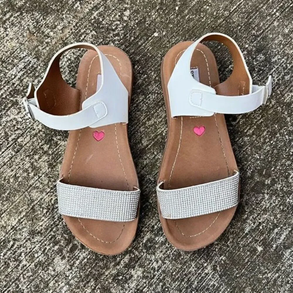 Steve Madden JPROBLER Girls Flat Sandal Sparkly Rhinestone Embellishment Size 2M